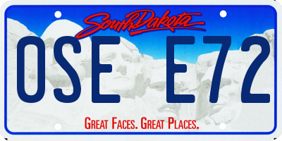 SD license plate 0SEE72