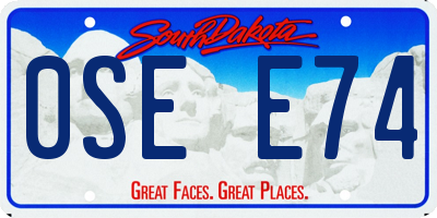 SD license plate 0SEE74