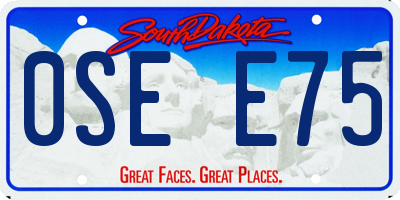 SD license plate 0SEE75