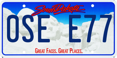 SD license plate 0SEE77