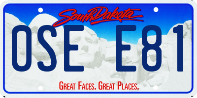 SD license plate 0SEE81