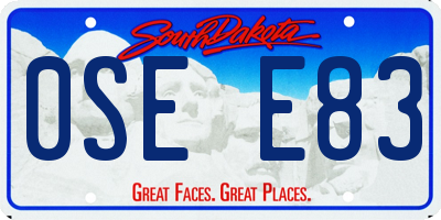 SD license plate 0SEE83