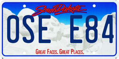SD license plate 0SEE84