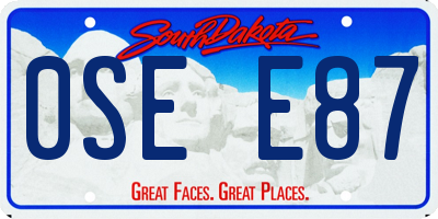 SD license plate 0SEE87