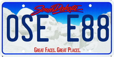SD license plate 0SEE88
