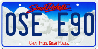 SD license plate 0SEE90