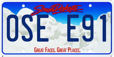 SD license plate 0SEE91