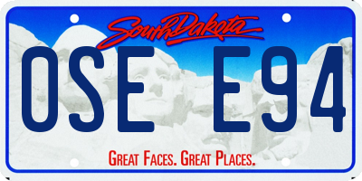 SD license plate 0SEE94
