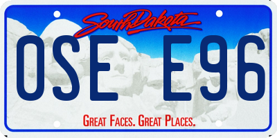 SD license plate 0SEE96