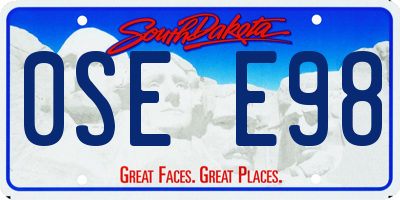 SD license plate 0SEE98