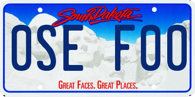 SD license plate 0SEF00