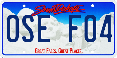 SD license plate 0SEF04