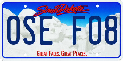 SD license plate 0SEF08