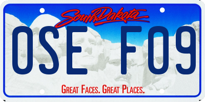 SD license plate 0SEF09