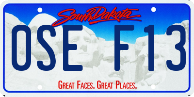 SD license plate 0SEF13