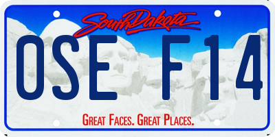 SD license plate 0SEF14