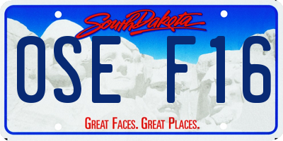 SD license plate 0SEF16