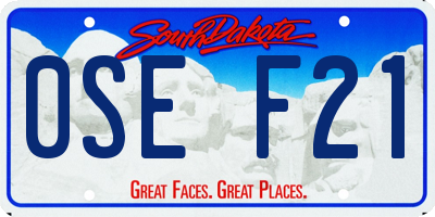 SD license plate 0SEF21