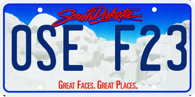 SD license plate 0SEF23