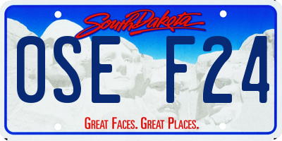 SD license plate 0SEF24