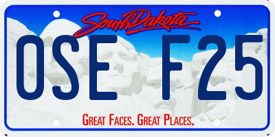 SD license plate 0SEF25
