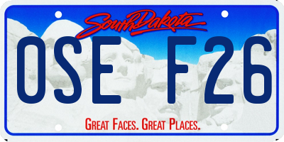 SD license plate 0SEF26
