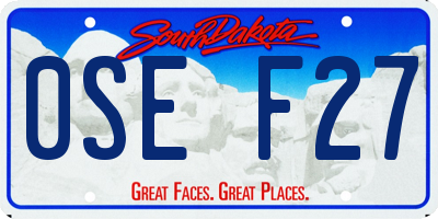 SD license plate 0SEF27