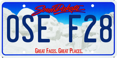 SD license plate 0SEF28