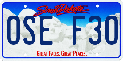 SD license plate 0SEF30