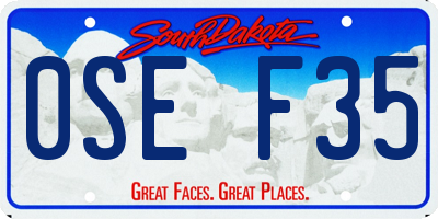 SD license plate 0SEF35