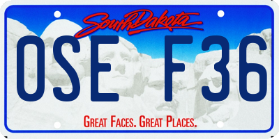 SD license plate 0SEF36
