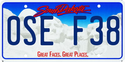SD license plate 0SEF38