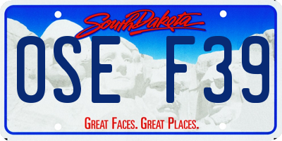 SD license plate 0SEF39