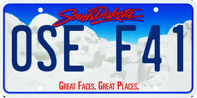 SD license plate 0SEF41