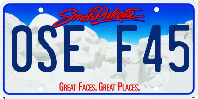 SD license plate 0SEF45