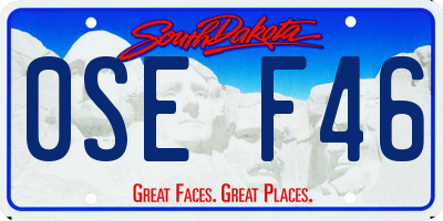 SD license plate 0SEF46