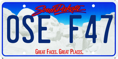 SD license plate 0SEF47