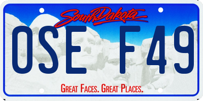 SD license plate 0SEF49