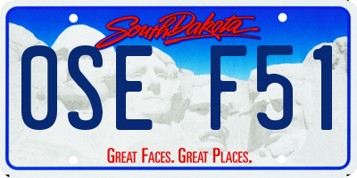 SD license plate 0SEF51