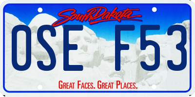 SD license plate 0SEF53