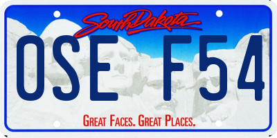 SD license plate 0SEF54