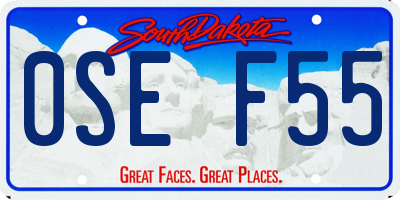 SD license plate 0SEF55