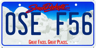 SD license plate 0SEF56