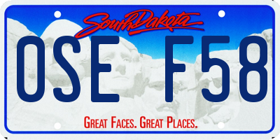 SD license plate 0SEF58