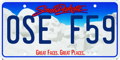 SD license plate 0SEF59