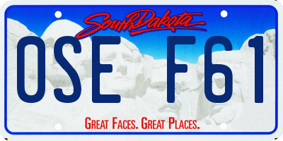 SD license plate 0SEF61