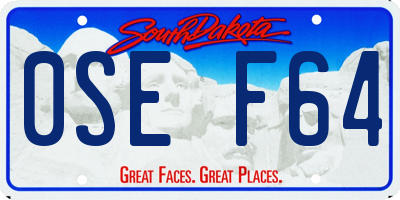 SD license plate 0SEF64