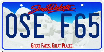 SD license plate 0SEF65