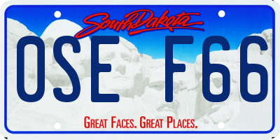 SD license plate 0SEF66