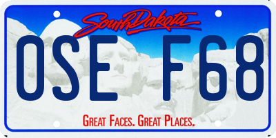 SD license plate 0SEF68